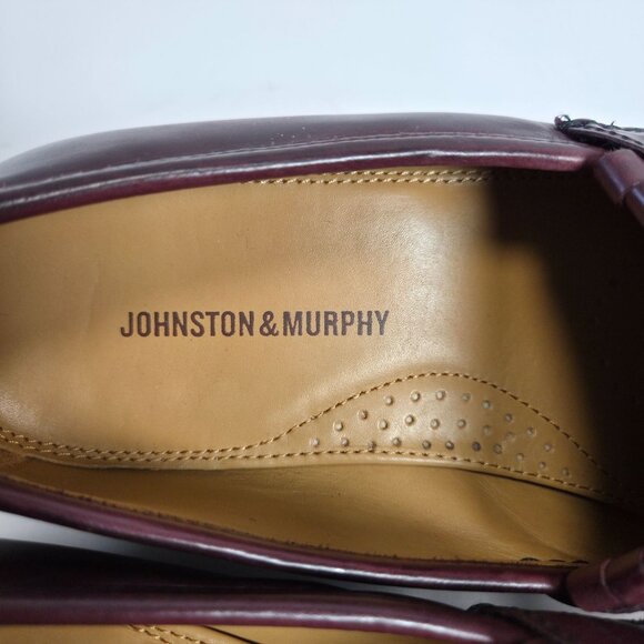 Johnston & Murphy Breland Burgundy Leather Tassel Loafers Mens 9M - Picture 3 of 10